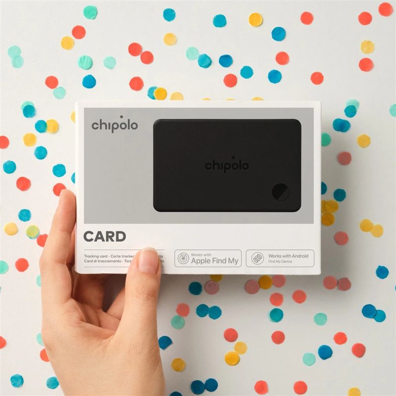 Chipolo CARD – Wireless Rechargeable Slim Bluetooth Tracker for iOS & Android, Charcoal