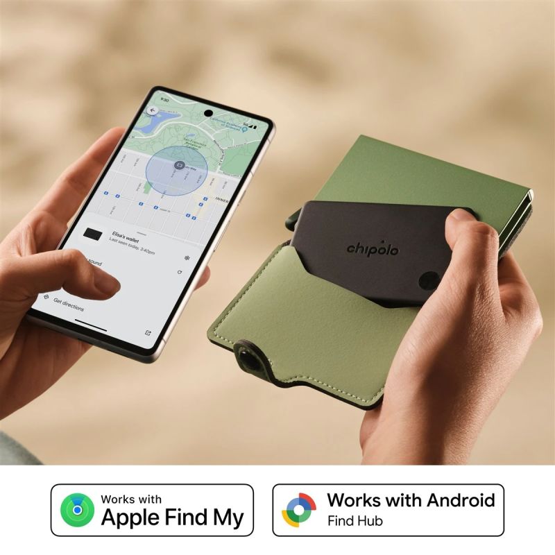 Chipolo CARD – Wireless Rechargeable Slim Bluetooth Tracker for iOS & Android, Charcoal