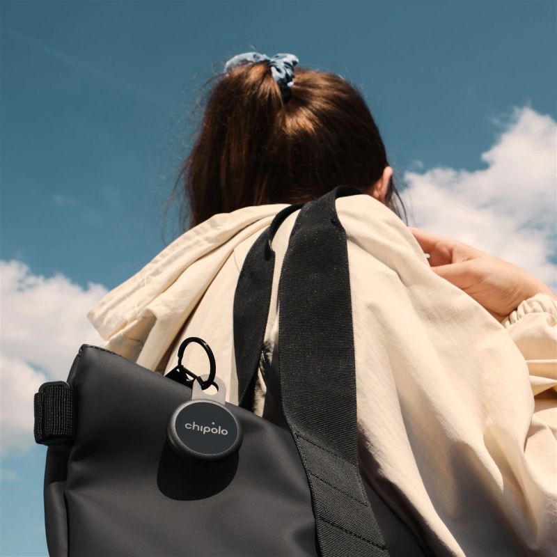 Chipolo CARD & LOOP Rechargeable Bluetooth Tracker for iOS & Android, Charcoal Bundle