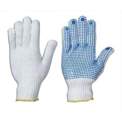 Knitted gloves with PVCblack dots, 10s. ,12 pcs.,
