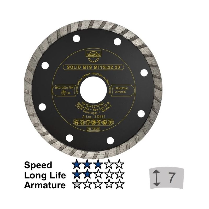Diamond disc. Samedia MTS 125x22