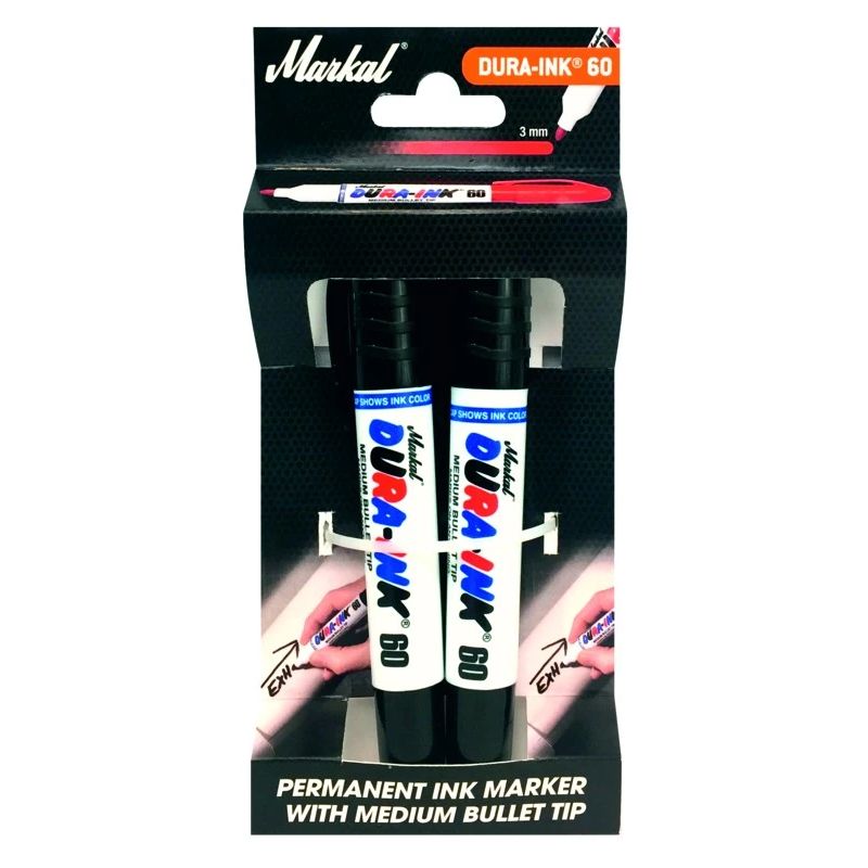 Markal markerid Dura-Ink 60, must, 2 tk