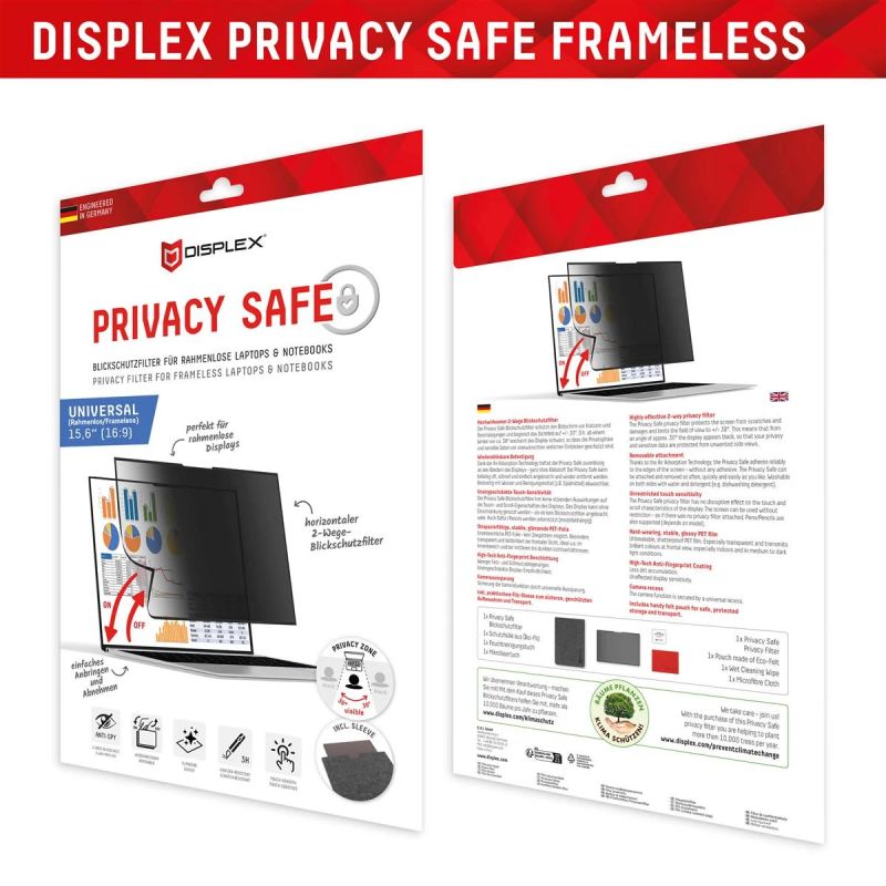 DISPLEX Privacy Safe Uni ,Frameless, 15,6, 16:9