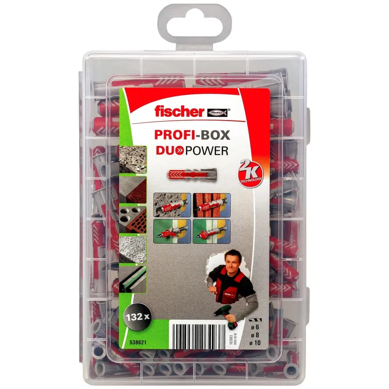 DuoPower dībeļu komplekts Profi-Box, Fischer, 132 gab.