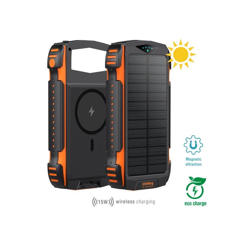 Solar Power Bank Rugged TitanPack UltiMag 20000mAh black