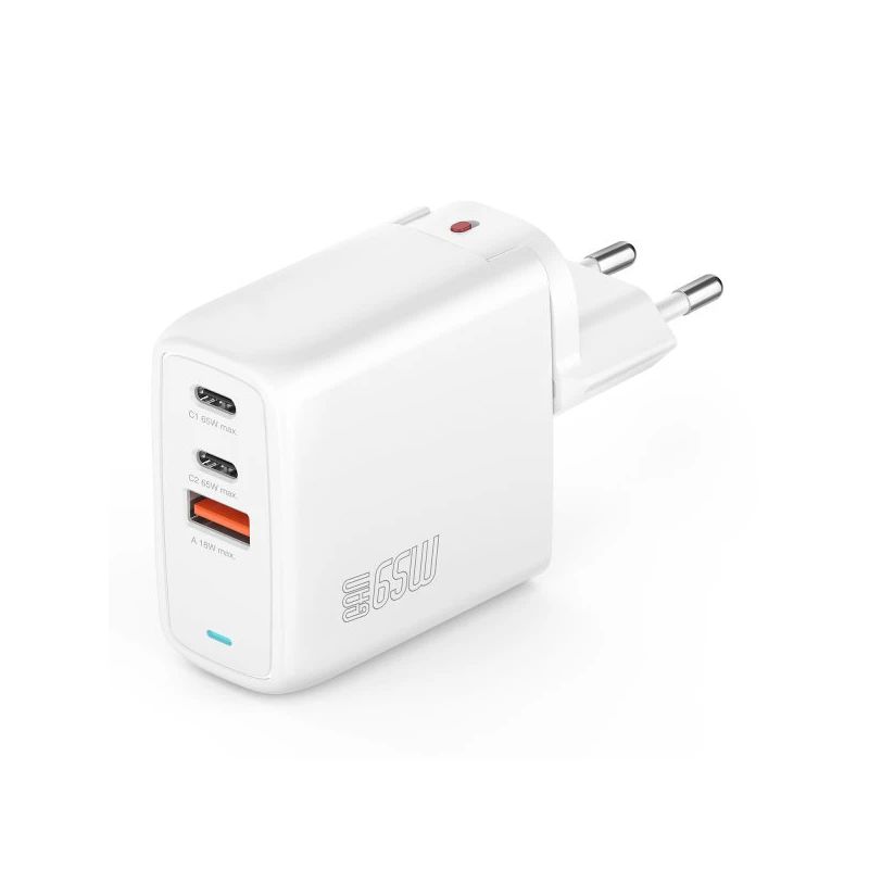 Charger GaN Flex 65W 2 USB-C+1 USB-A white