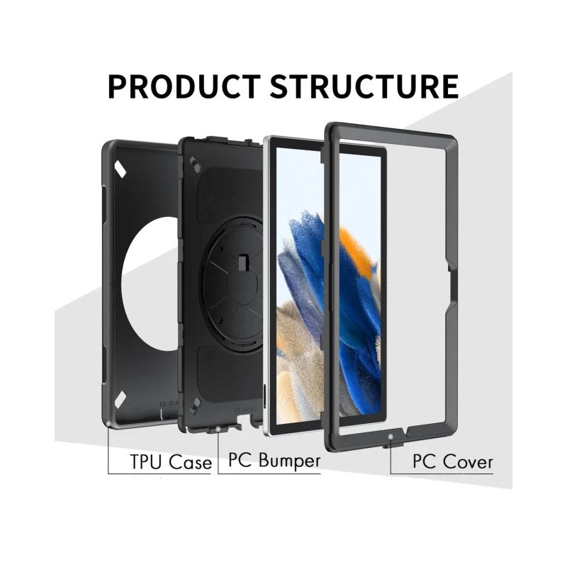 Rugged Case Grip for Apple iPad 11 ,A16, 2025, - iPad 10.9 ,10.Gen., black