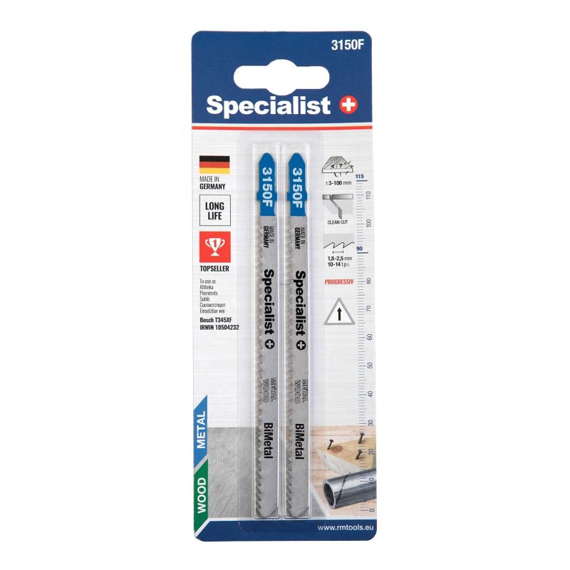 SPECIALIST+ figūrzāģa asmens 3150F ,T345XF,, 135 mm, 2 gab.