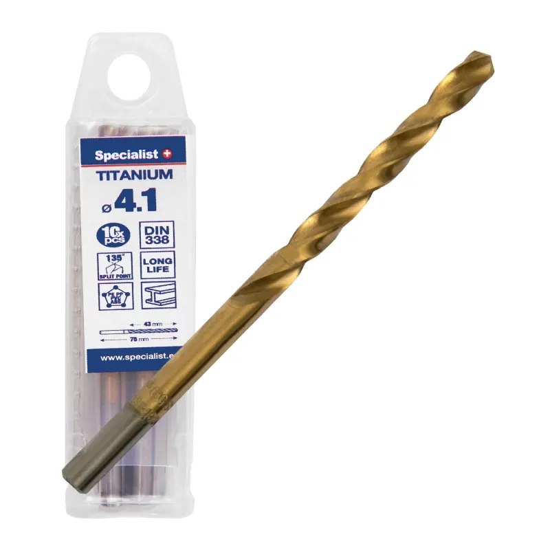 SPECIALIST+ metalo grąžtas TITAN, 4.1 mm, 10 vnt.