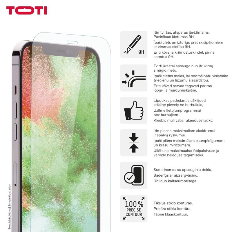TEMPERED glass 2D screen protector full cover for iPhone 13-13 Pro-14-16e, Transparent
