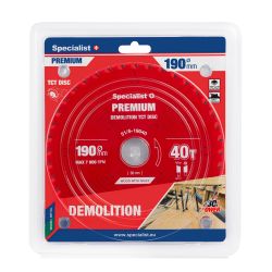 Cutting disc 190x40Tx30mm, Demolition PREMIUM, SPECIALIST+