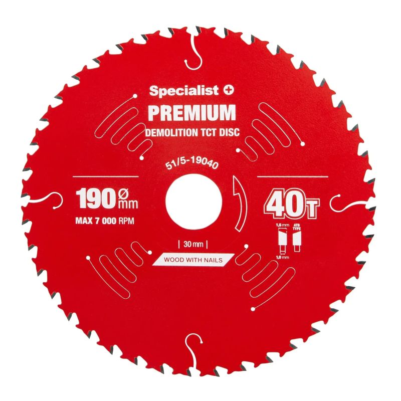 Cutting disc 190x40Tx30mm, Demolition PREMIUM, SPECIALIST+
