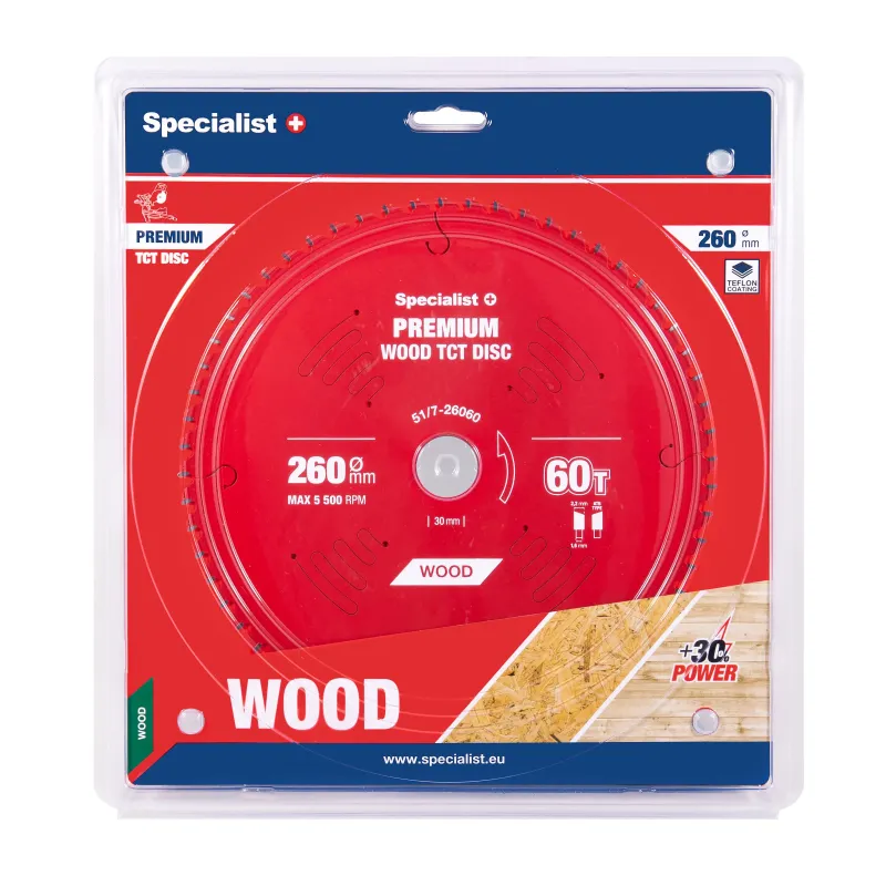 Griešanas disks 260x60Tx30mm, Wood PREMIUM, SPECIALIST+