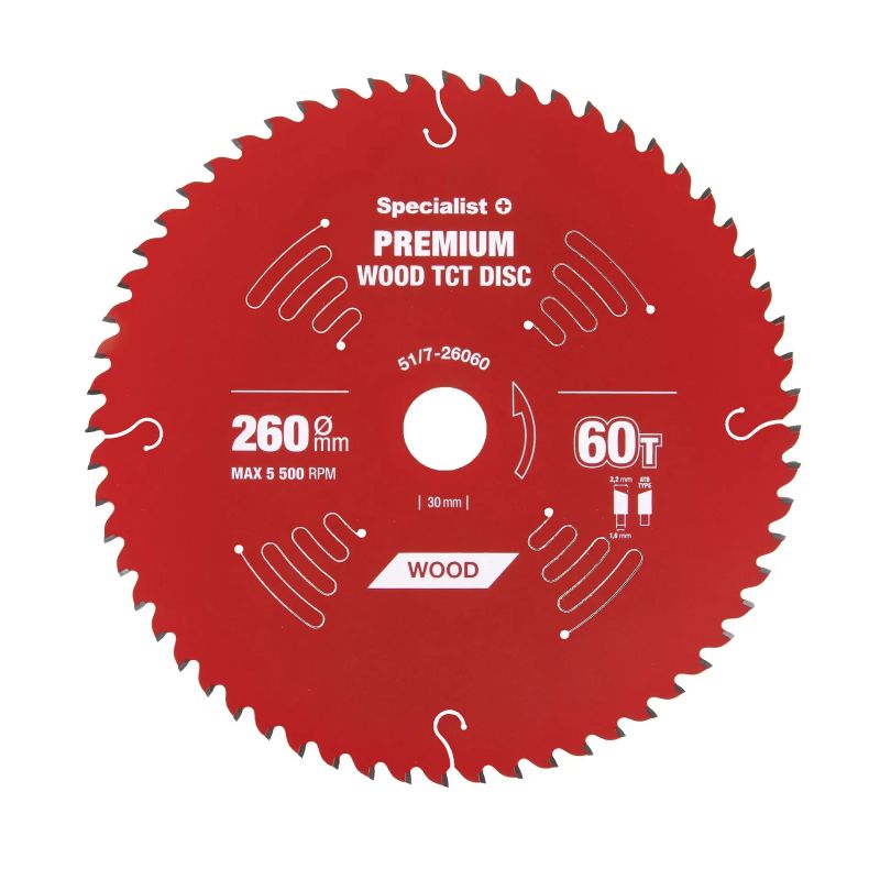 Griešanas disks 260x60Tx30mm, Wood PREMIUM, SPECIALIST+