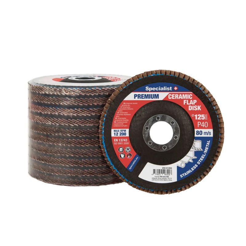 Flap sanding disc 125 mm, P40, Ceramic PREMIUM, SPECIALIST+