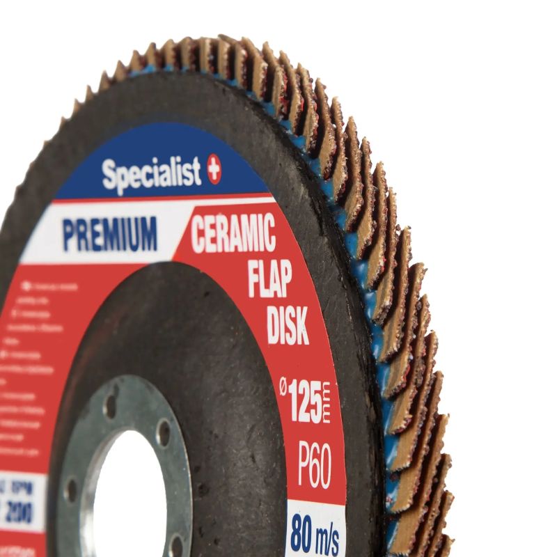 Flap sanding disc 125 mm, P40, Ceramic PREMIUM, SPECIALIST+