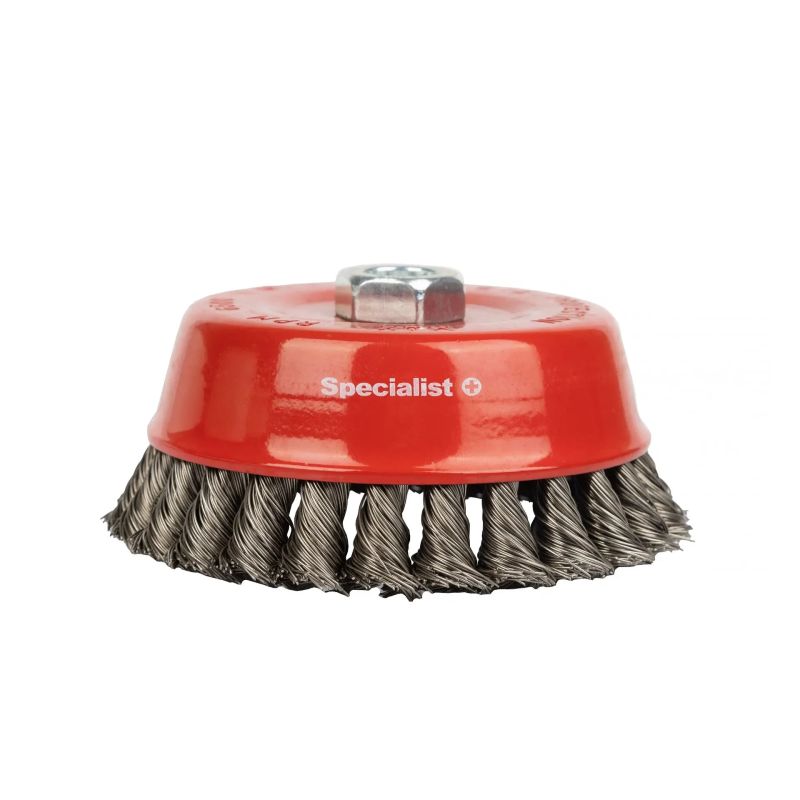 Savītās stieples kausa veida birste, 120 mm, M14, SPECIALIST+