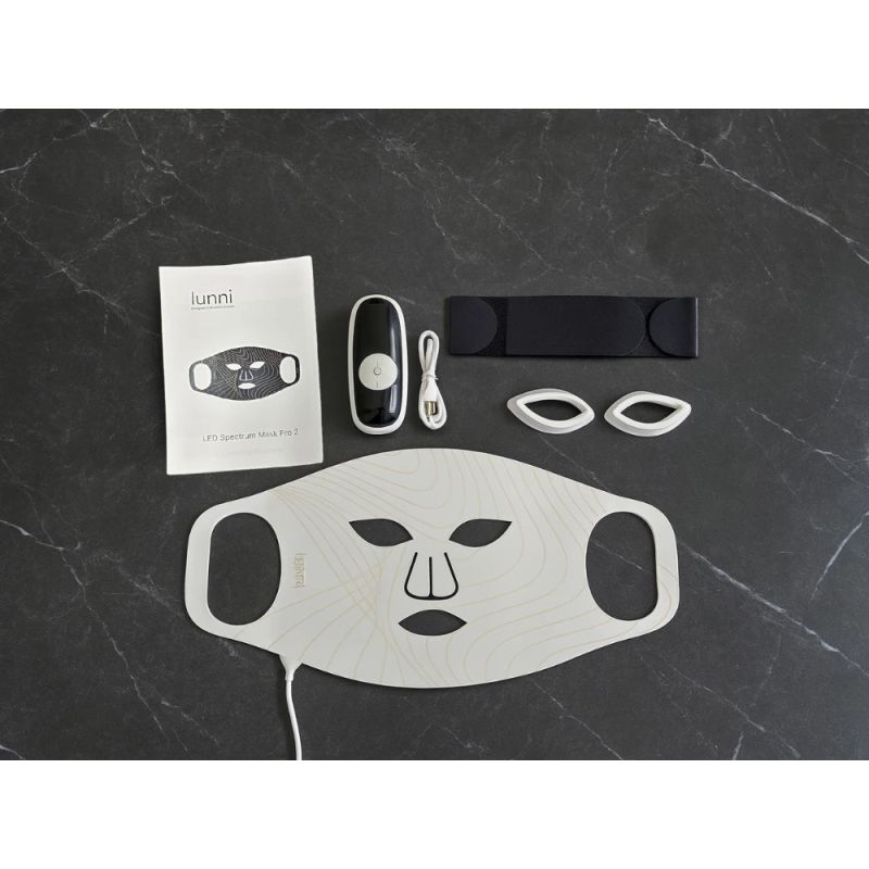 Lunni 7 colors LED and Near-Infrared Light Silicone LED Facial Mask White