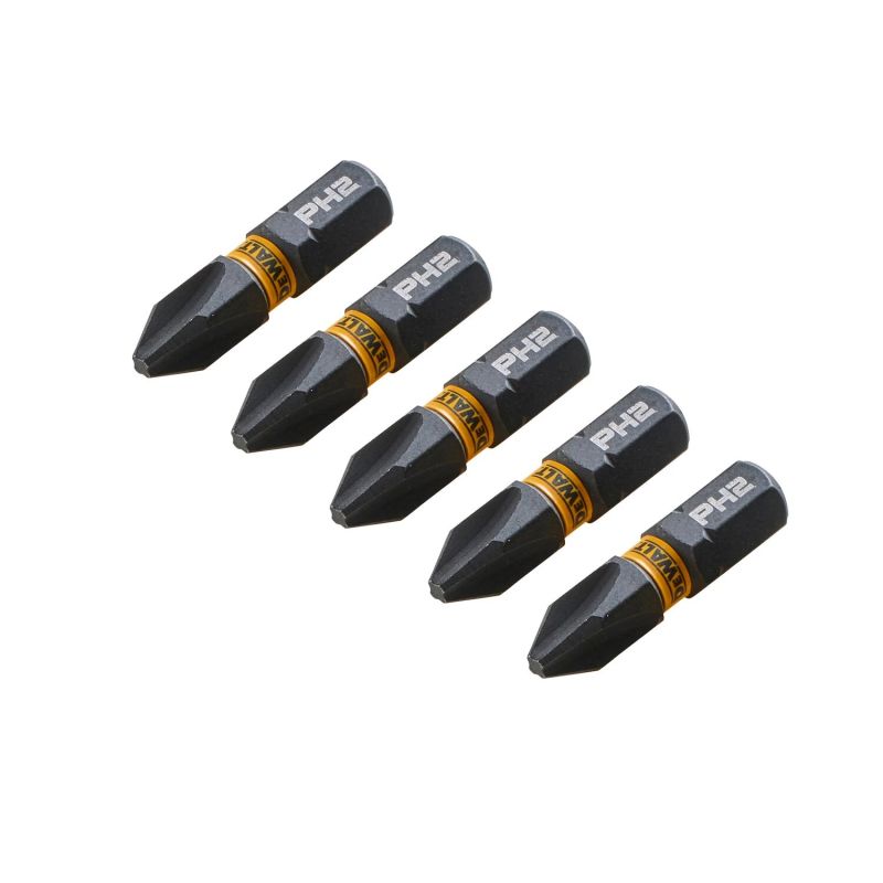 FLEXTORQ skrūvgriežu uzgaļi PH2, 25mm, DeWALT, 5 gab.