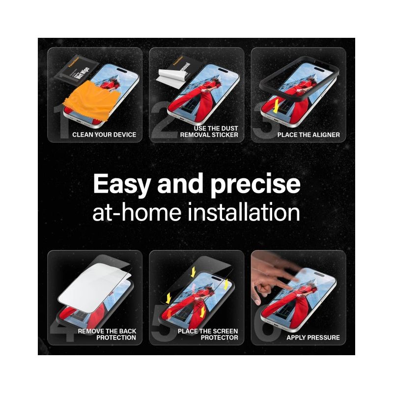 PanzerGlass Ceramic Screen Protector Apple iPhone 16, Ultra-Wide Fit