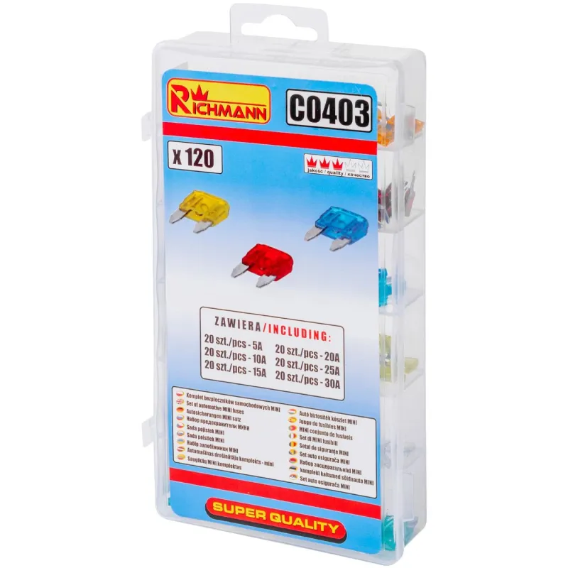 Mini fuse kit 120 pcs 5A-30