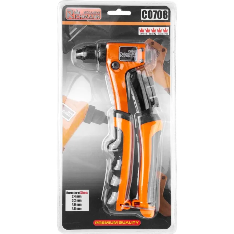 Hand riveter with rubber grips