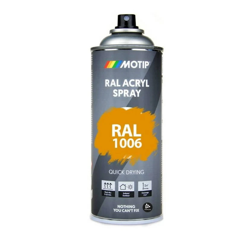 Aerosols RAL 1006 dzeltens ar spīdumu 400ml, Motip