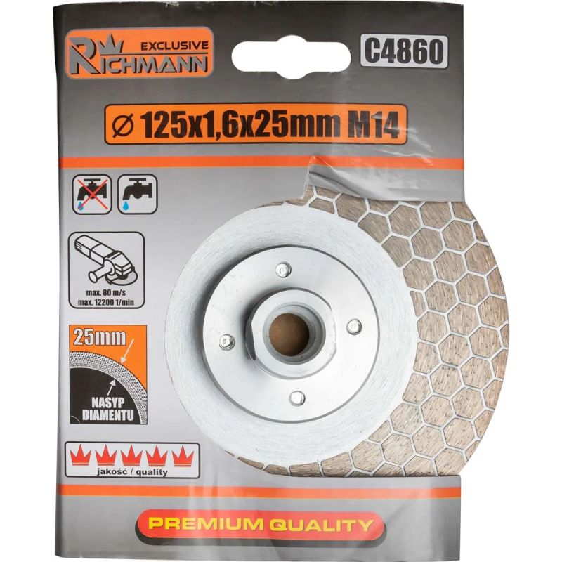 Richmann Teemantlõike- ja lihvketas M14 125x1,6 MM