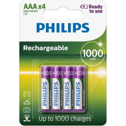 Baterija Philips AAA lādējama 4gb