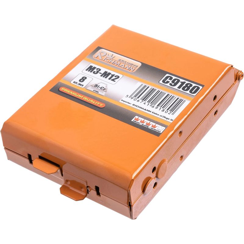 Vītņurbju komplekts M3-M12, 8 gabali