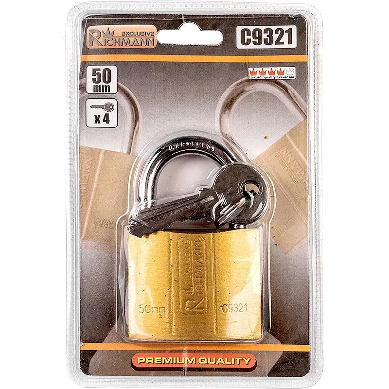Gold padlock 50mm