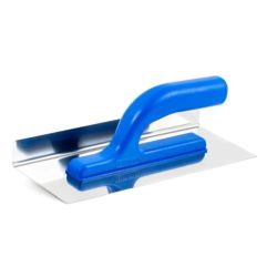 Nerūsējošā tērauda stūra špakteļlāpstiņa ar plastmasas rokturi, 100×270×30 mm. KUBALA