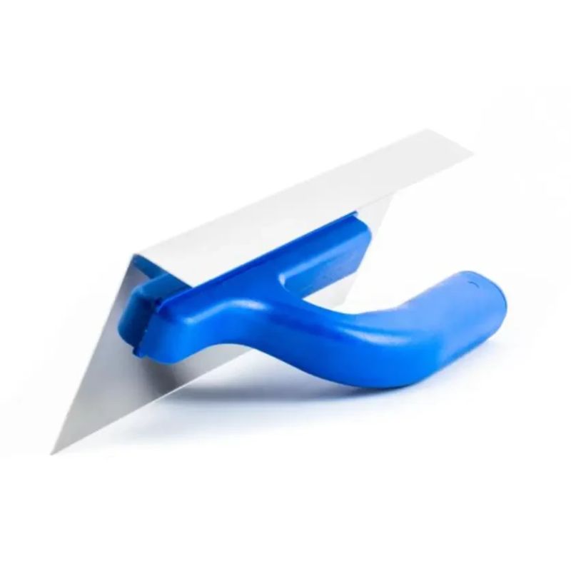 Nerūsējošā tērauda stūra špakteļlāpstiņa ar plastmasas rokturi, 100×270×30 mm. KUBALA