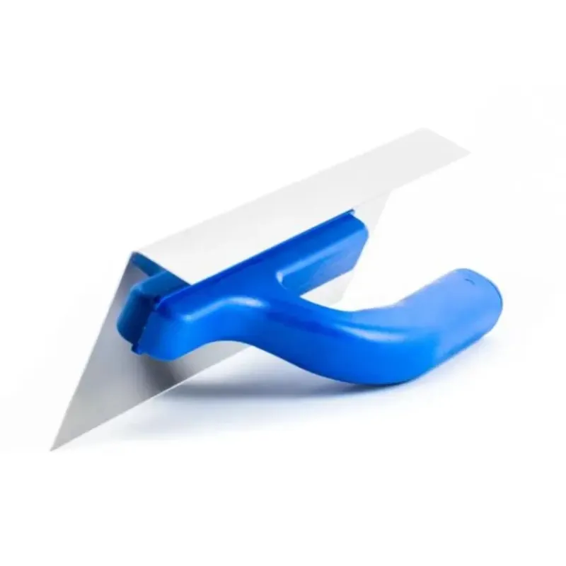 Nerūsējošā tērauda stūra špakteļlāpstiņa ar plastmasas rokturi, 100×270×30 mm. KUBALA