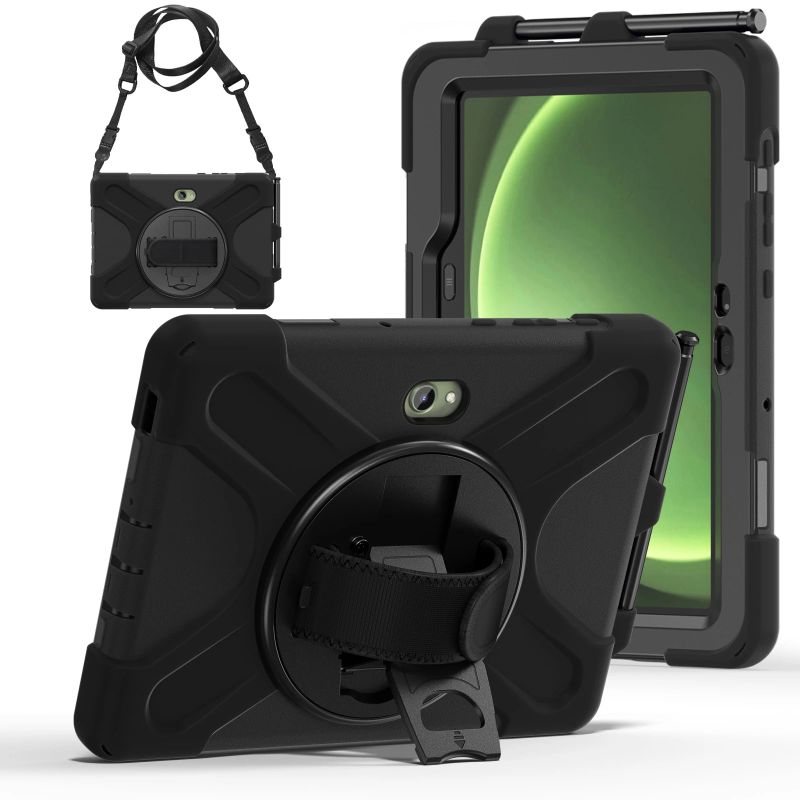 JM Rugged Case Grip for Samsung Galaxy Tab Active Pro- Active4 Pro- Active5 Pro with a strap Black