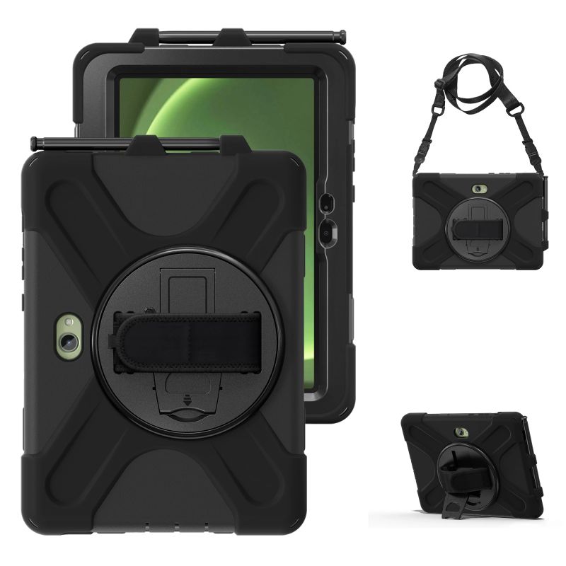 JM Rugged Case Grip for Samsung Galaxy Tab Active Pro- Active4 Pro- Active5 Pro with a strap Black