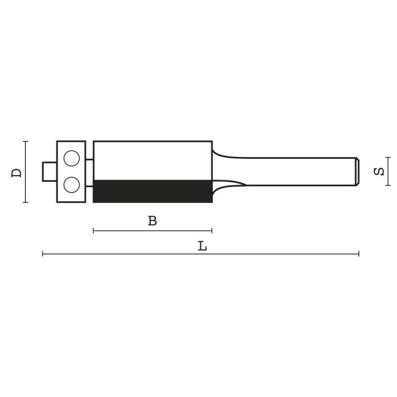 HW Kopējošās frēzes ar gulti lejā S 8 D-12.7x13 Z 2