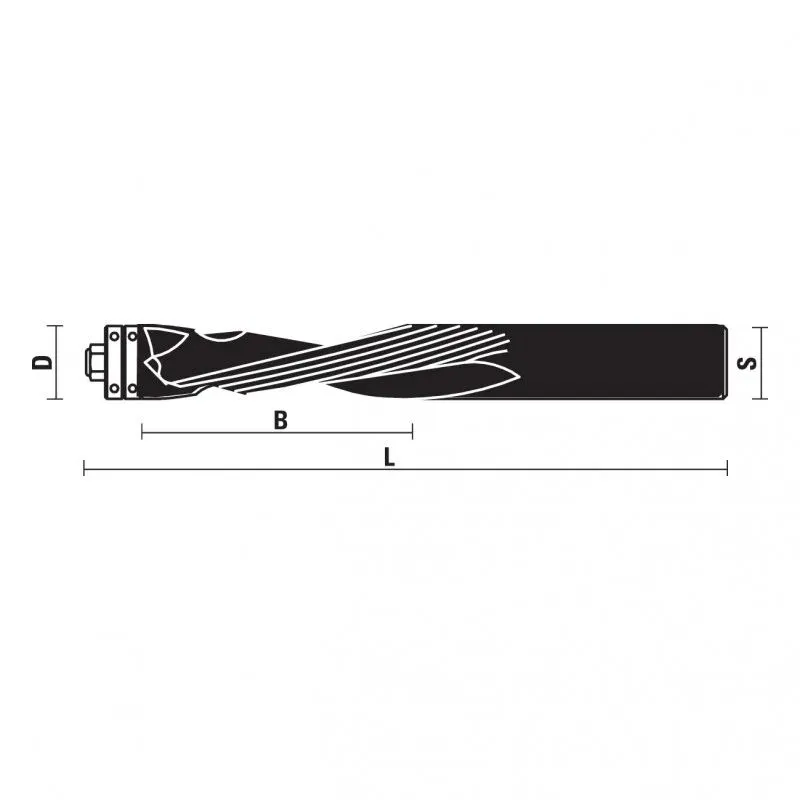 VHW Kombinētā spirālfrēze ar gultni lejā S-8 D-8x36x95 Z 2+2