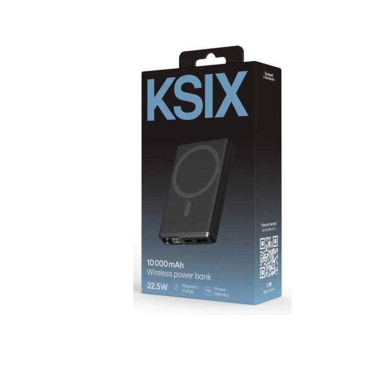 Ksix Magnetic Powerbank 10000 mAh 22,5W, Black