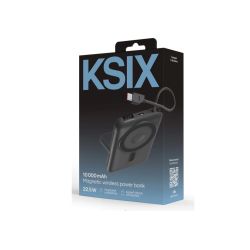 Ksix Magnetic Power Bank 10000 mAh, 22.5W for iPhone and Apple watch, Grey