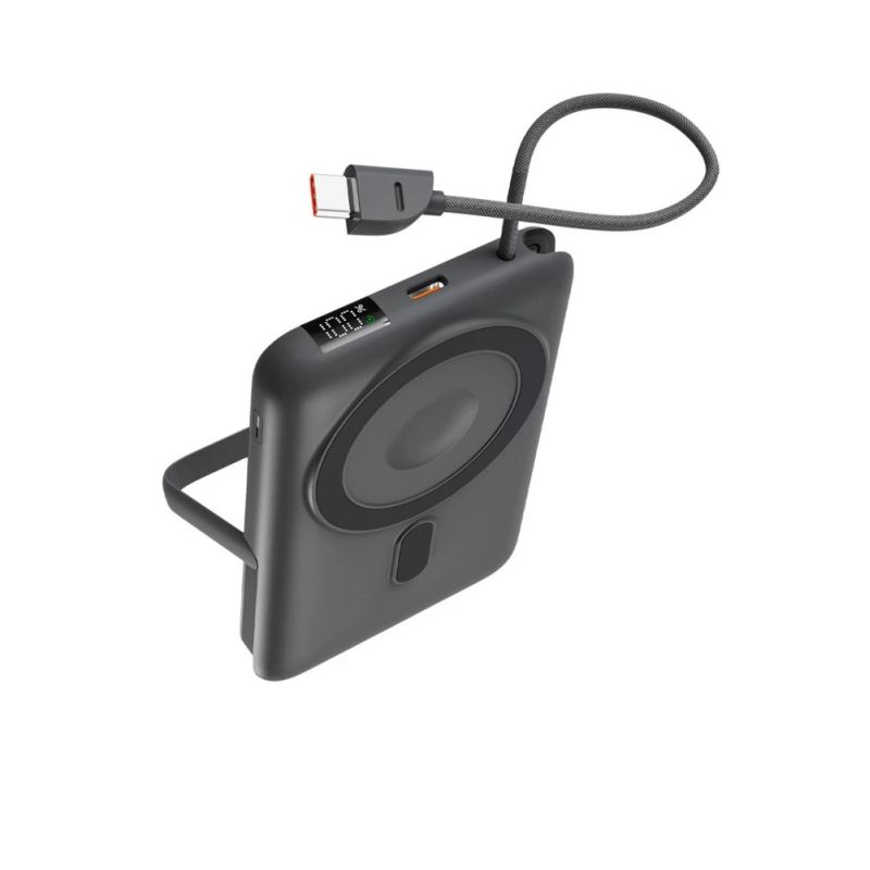 Ksix Magnetic Power Bank 10000 mAh, 22.5W for iPhone and Apple watch, Grey