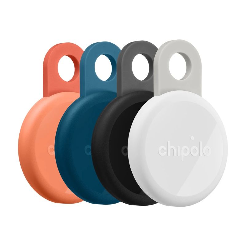 Chipolo LOOP – Rechargeable Bluetooth Tracker with Silicone Loop for iOS & Android, 4col_Charcoal_Chalk_Navy_Coral