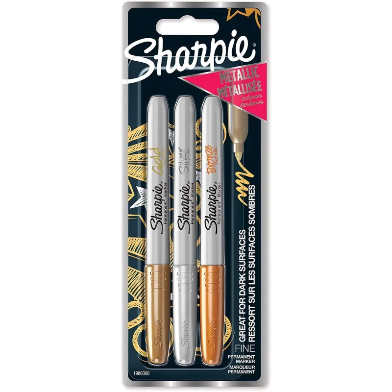 Sharpie Metallic 3 Blister 1,4 mm Gold-Silver-Bronze