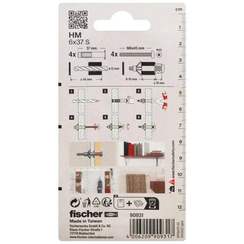 Fischer enkurs, GKP 6x37, 4 gab.