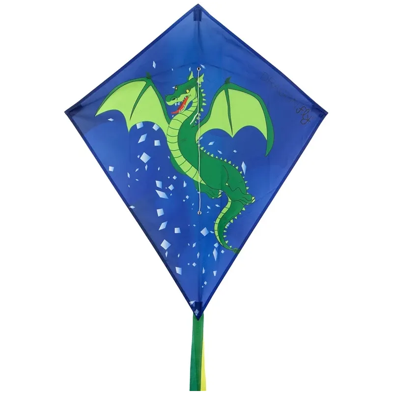 Gaisa pūķis Dragon Fly Diamond Kite, 70 cm x 60 cm, zila krās.-zaļa krās.