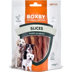 BOXBY SLICES FOR DOGS 100g - ŠĶĒLĪTES PIEAUGUŠIEM SUŅIEM ,100% VISTA,