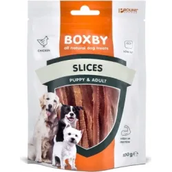 BOXBY SLICES FOR DOGS 100g - ŠĶĒLĪTES PIEAUGUŠIEM SUŅIEM ,100% VISTA,