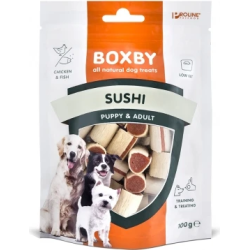 BOXBY ORIGINAL SUSHI FOR DOGS 100g - SUŠI KUCĒNIEM UN PIEAUGUŠIEM SUŅIEM ,VISTA UN ZIVIS,
