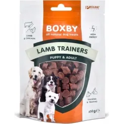 BOXBY LAMB TRAINERS PUPPY & ADULT 100gr - JĒRA GAĻAS GABALIŅI KUCĒNIEM UN PIEAUGUŠIEM SUŅIEM 100gr