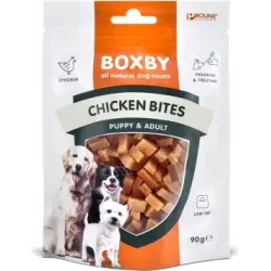 BOXBY CHICKEN BITES 90g - GABALIŅI KUCĒNIEM UN PIEAUGUŠIEM SUŅIEM ,100% VISTA,